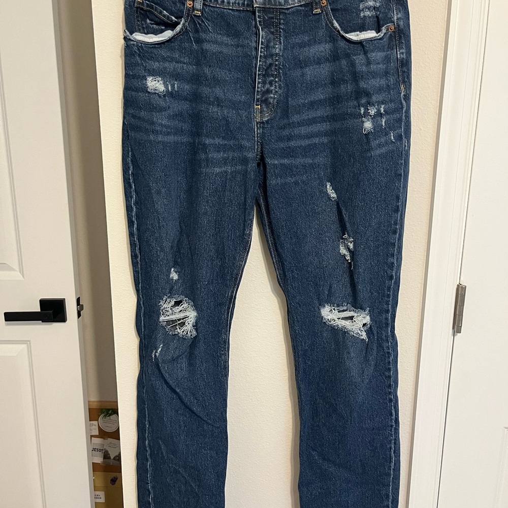 Old Navy High Rise Slouchy Straight Denim Jeans 12 Tall
